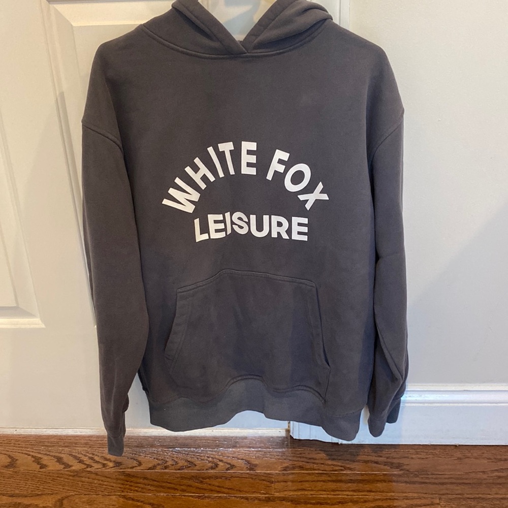 White fox gray hoodie